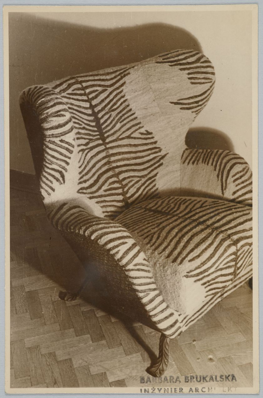 1. Fotel, prototyp wykonany na podstawie projektu Barbary Brukalskiej, 1938