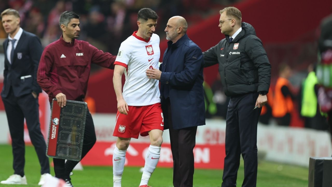 Michał Probierz i Robert Lewandowski (fot. PAP)
