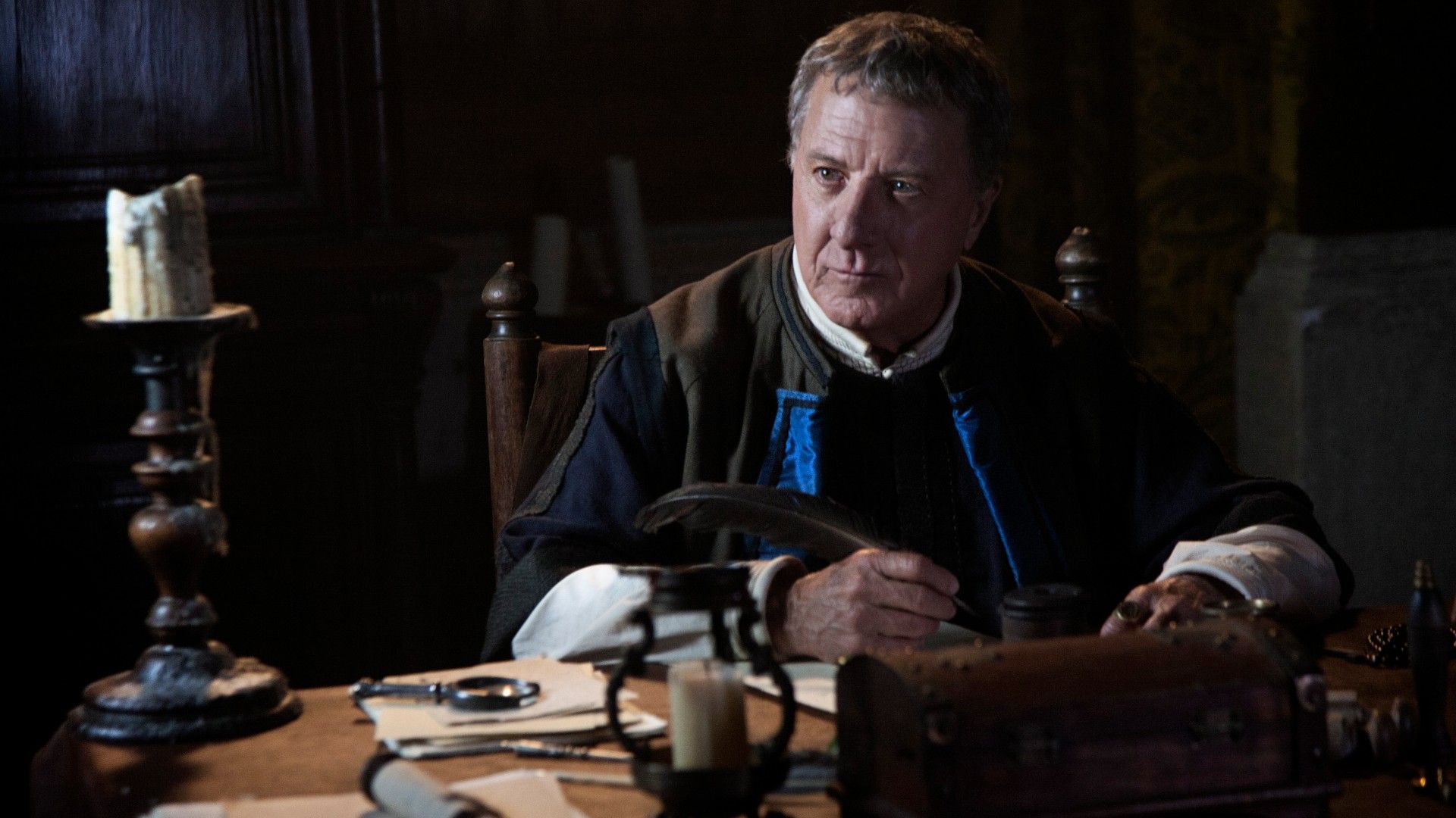 Po śmierci Giovanniego Medyceusza, w tej roli wystąpił Dustin Hoffman, na czele rodu staje jego syn, Kosma – Richard Madden (fot. TVP)