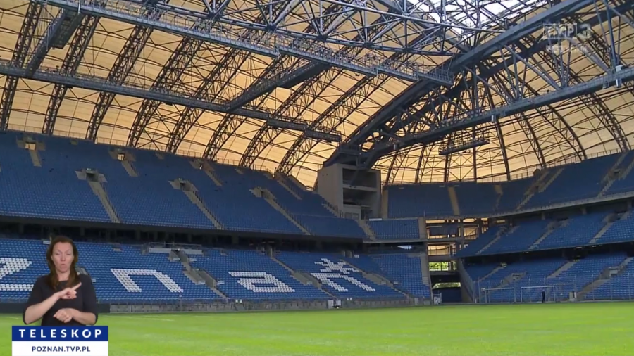 Awaria po meczu. Stadion do poprawki (fot. TVP3 Poznań)