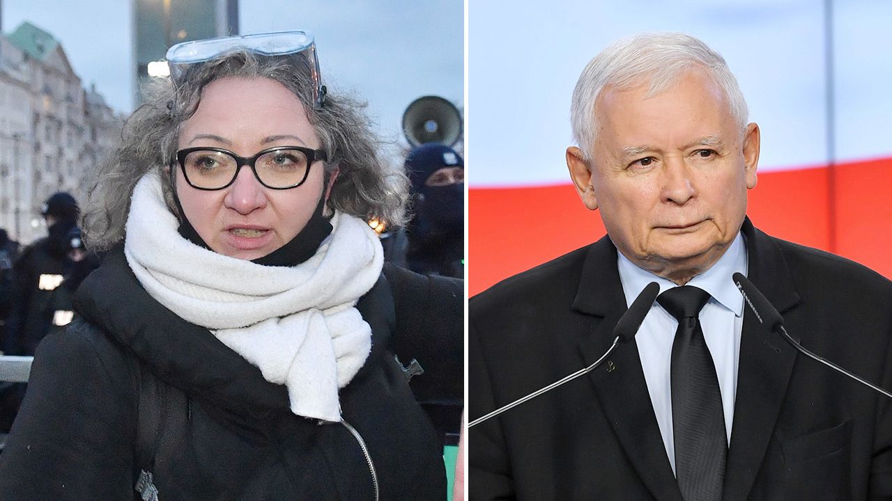 Marta Lempart i Jarosław Kaczyński (fot. PAP/Radek Pietruszka)