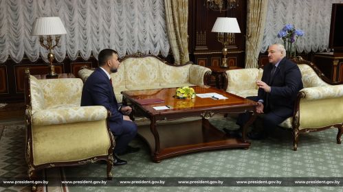 Сустрэча Аляксандра Лукашэнкі з кіраўніком ДНР Дзянісам Пушыліным 19 верасня 2024 г. Фота: president.gov.by
