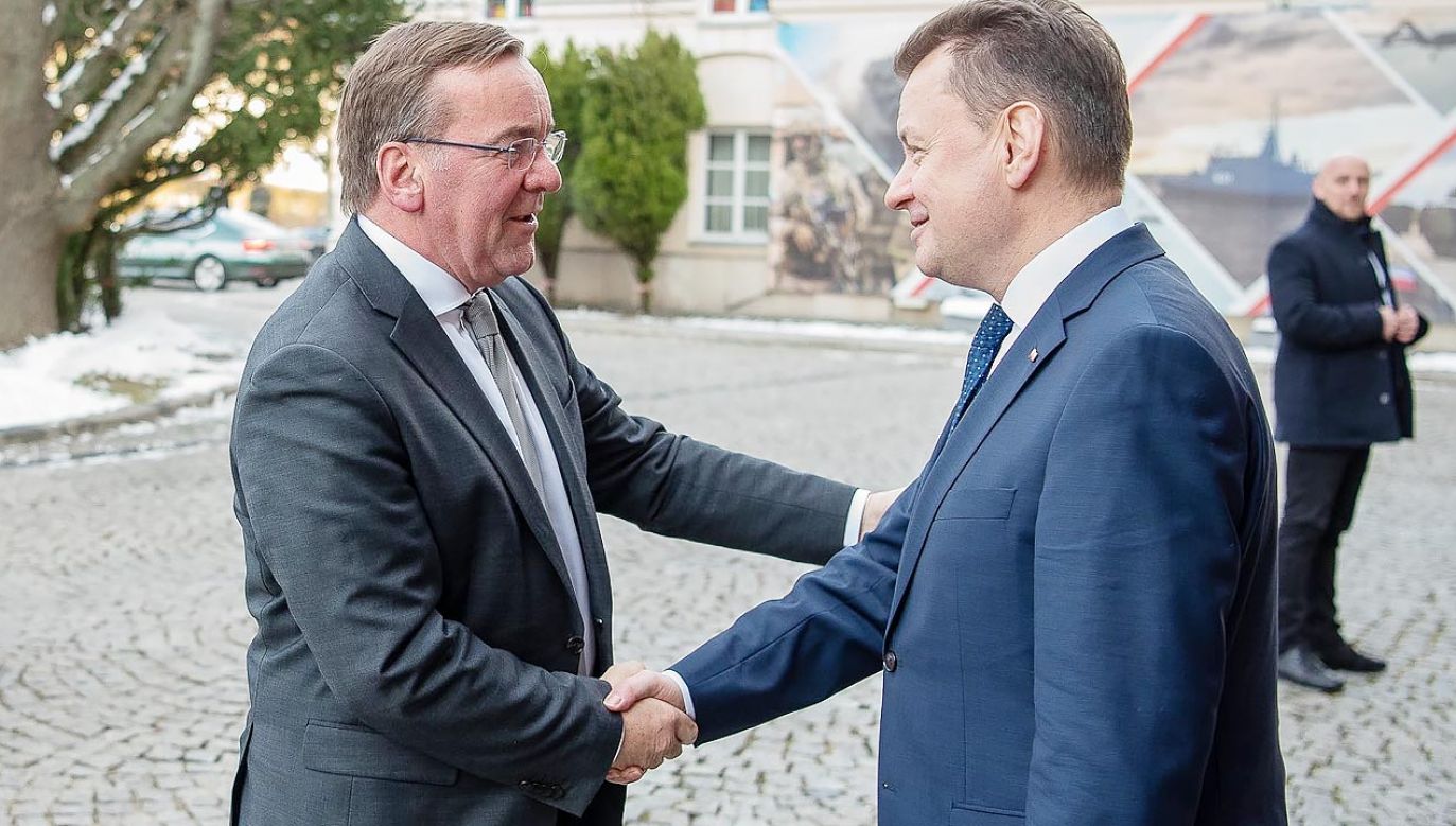 Szef MON Mariusz Błaszczak i minister obrony Niemiec Boris Pistorius (fot. TT/@MON_GOV_PL)