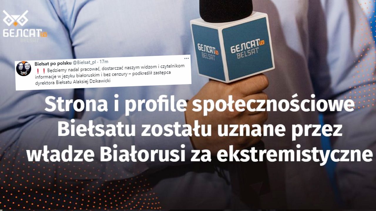 Białoruski sąd w Homlu uznał za ekstremistyczną stronę internetową telewizji Biełsat (fot. TT) Białoruski sąd w Homlu uznał za ekstremistyczną stronę internetową telewizji Biełsat (fot. TT)