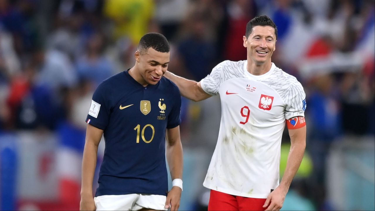 Kylian Mbappe i Robert Lewandowski (fot. Getty)