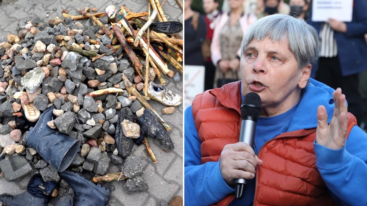 Ochojska: Nie wiadomo, kto rzucał kamieniami (fot. Podlaska Policja; PAP/Tomasz Gzell)