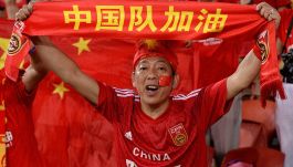 Kibic reprezentacji Chin poczas Pucharu Azji 2015 (fot. Getty)