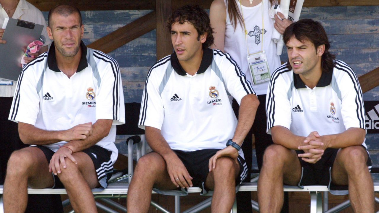Zinedine Zidane, Raul Gonzalez i Fernando Morientes (fot. Getty)