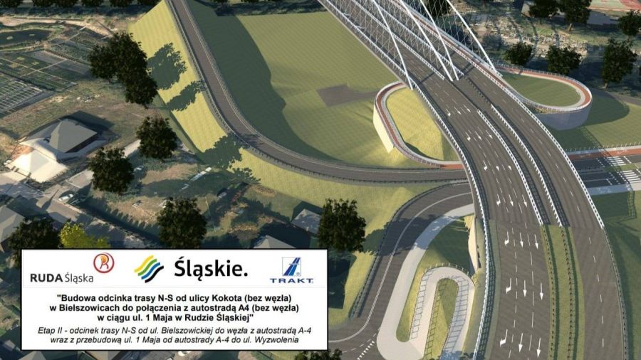 12 ofert złożyły firmy na budowę trasy N-S w Rudzie Śląskiej od ul. Bielszowickiej do autostrady A4. Fot. UM Ruda Śląska