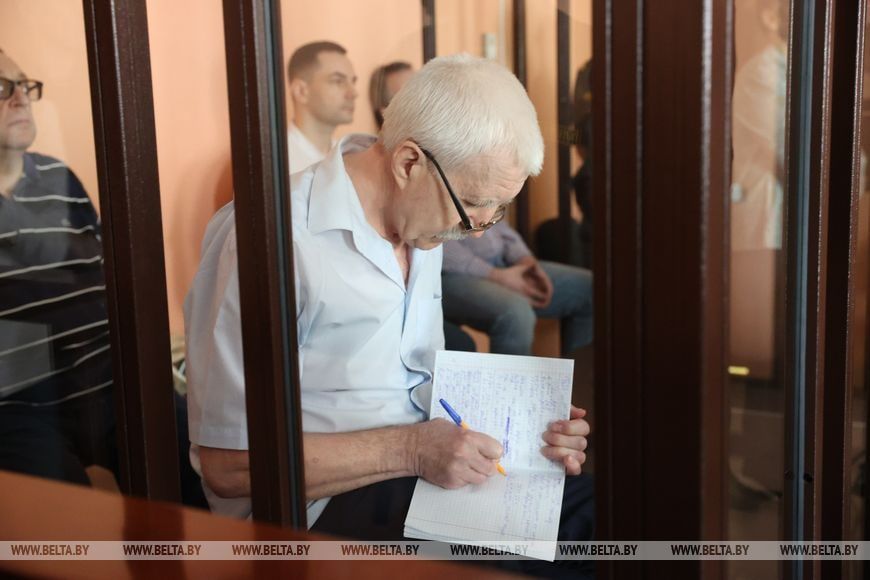 Менскі абласны суд пачаў разгляд «справы аб дзяржаўным перавароце». На фота: Рыгор Кастусёў. Менск, Беларусь. 29 ліпеня 2022 года. (Фота: БелТА)
