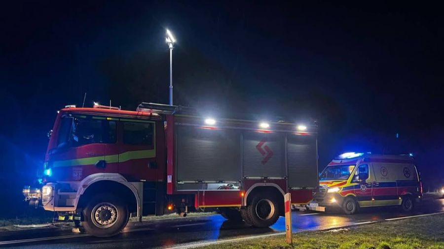 Śmiertelny wypadek, Jaskółki – Konojad: dachowanie (fot. zdj. ilustracyjne, OSP - Powiat Obornicki)