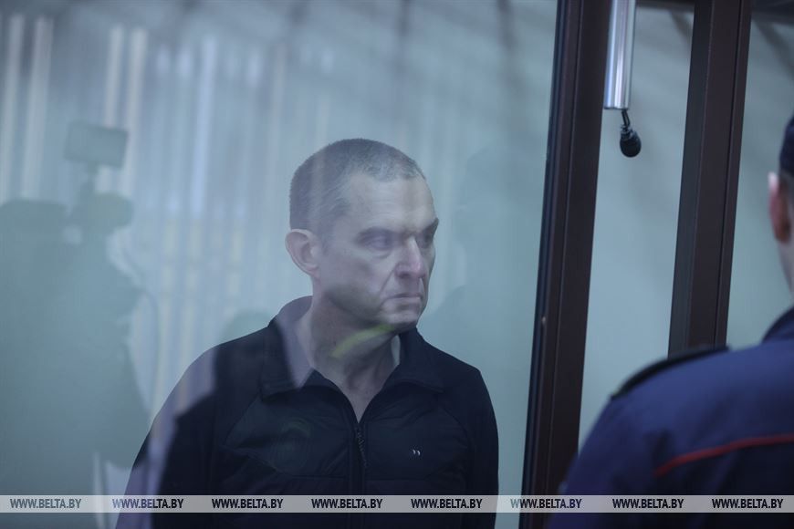 Анджэй Пачобут на судзе ў Горадні, Беларусь. 16 студзеня 2022 года. (Фота: belta.by)