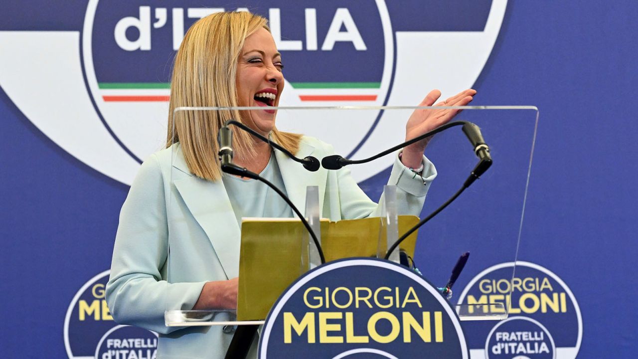 Partia Bracia Włosi Giorgi Meloni wygrała wybory we Włoszech (fot. PAP/EPA/ETTORE FERRARI)