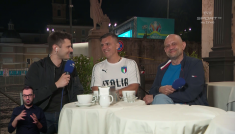 Jacek Laskowski i Robert Podoliński przed meczem otwarcia Euro 2020 (fot. TVP)