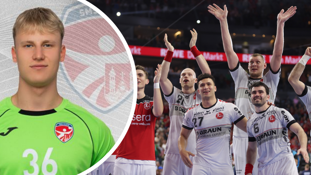 Paweł Krawczyk (na zdjęciu z lewej) został zawodnikiem finalisty Pucharu Niemiec i piątej drużyny ostatniego sezonu Bundesligi, MT Melsungen (fot. Facebook / Getty)