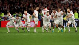 Reprezentacja Polski podczas meczu z Walią (fot. Getty)