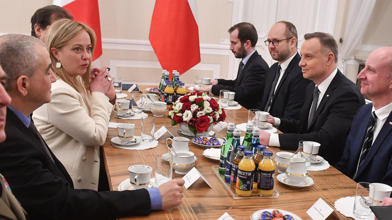 El presidente Andrzej Duda se reunió con el primer ministro Giorgia Meloni en Varsovia