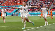 Patrik Schick świętuje gola (fot. Getty)