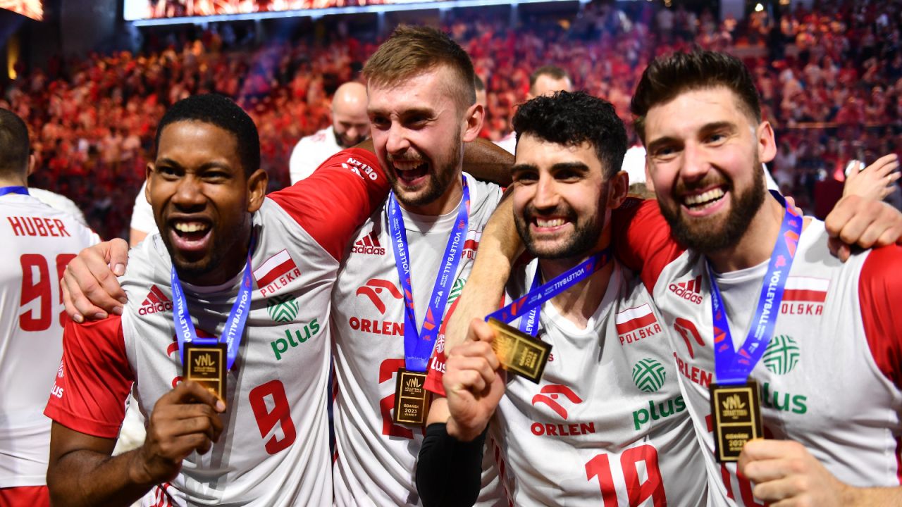 Wilfredo Leon, Mateusz Bieniek, Marcin Janusz i Bartosz Bednorz (fot. PAP)