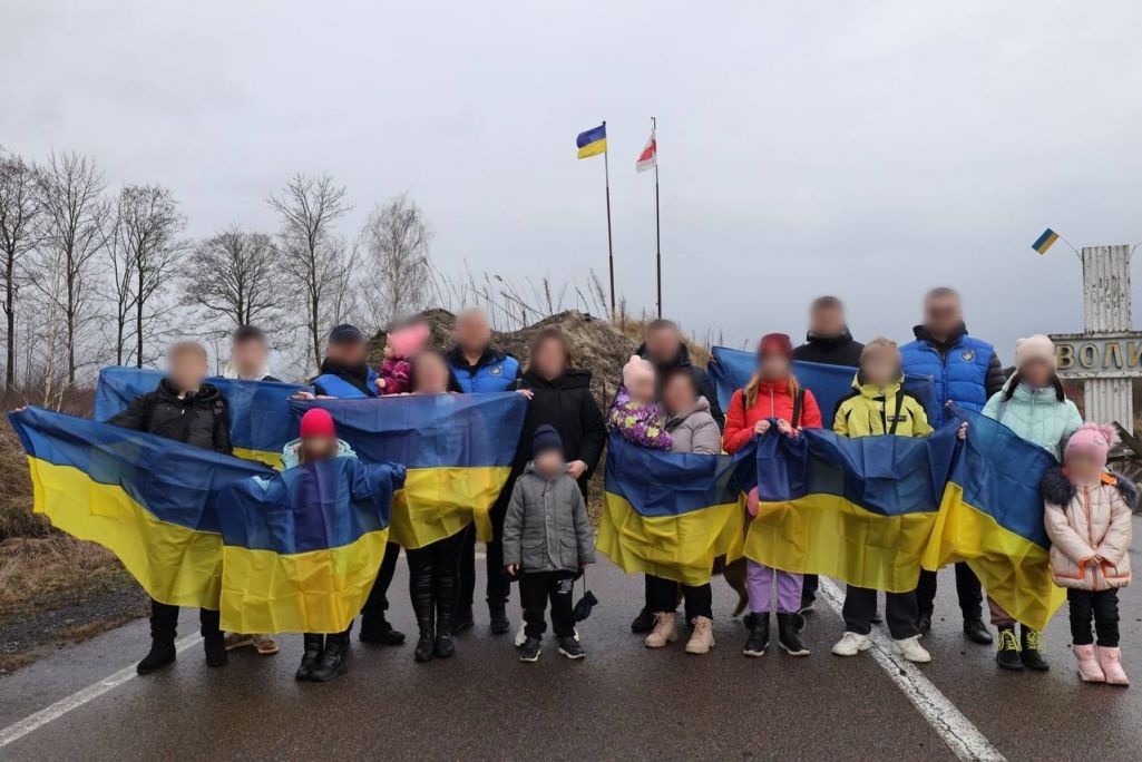 Вяртанне ўкраінскіх дзяцей дадому 20 лютага 2024 года. (Фота: Андрій Єрмак / Telegram)