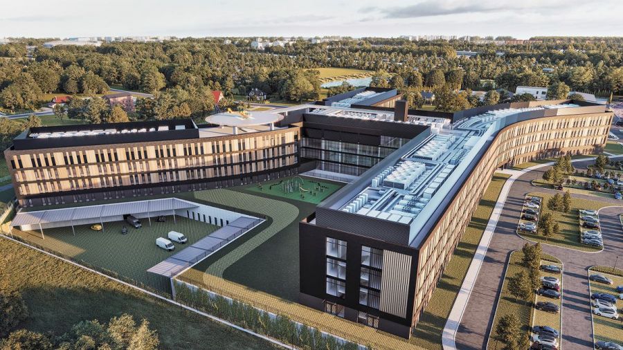 Wizualizacja szpitala miejskiego w Gliwicach (Mat. Industria Project)
