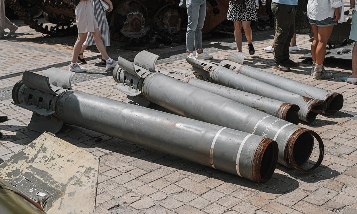 Zniszczony rosyjski sprzęt wojskowy w centrum Kijowa
