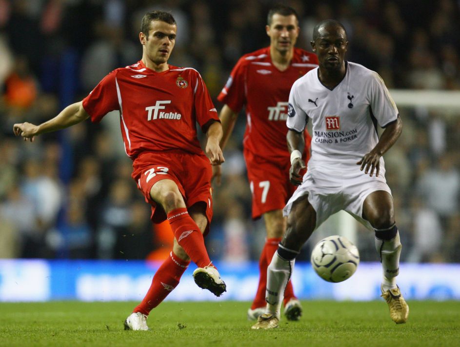 Dobre czasy Wisły - mecz z Tottenhamem w Pucharze UEFA (fot. Getty Images)