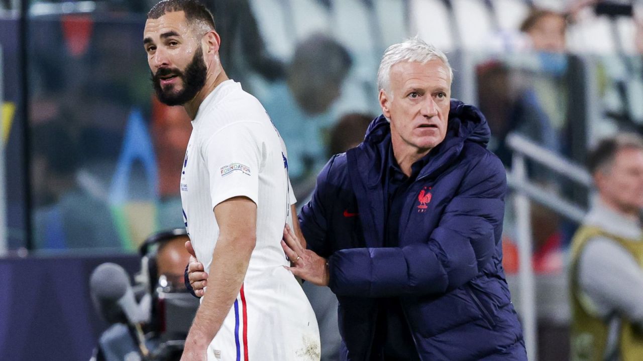 Karim Benzema i Didier Deschamps (fot. Getty Images)