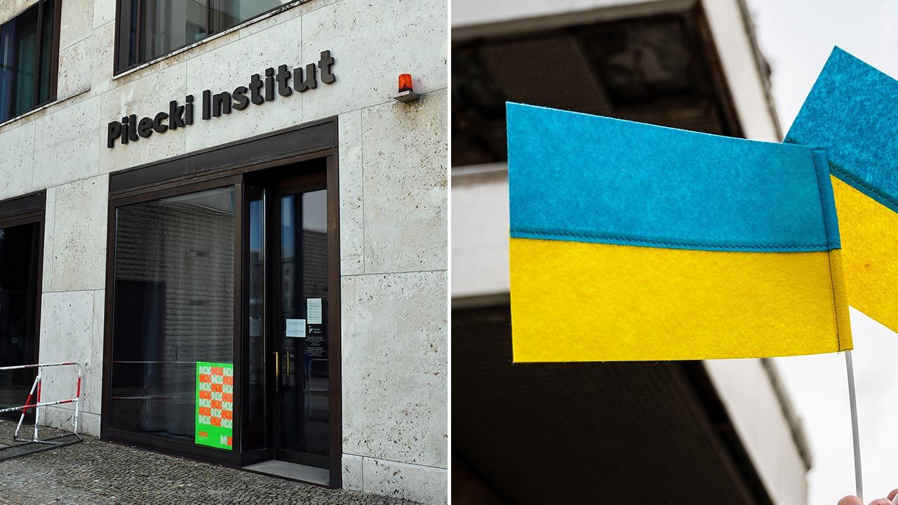 Kierownik berlińskiego oddziału Instytutu Pileckiego została poproszona przez administrację budynku o zdjęcie ukraińskiej flagi z balkonu (fot. PAP/Marcin Bielecki; Marcos del Mazo/LightRocket via Getty Images) Kierownik berlińskiego oddziału Instytutu Pileckiego została poproszona przez administrację budynku o zdjęcie ukraińskiej flagi z balkonu (fot. PAP/Marcin Bielecki; Marcos del Mazo/LightRocket via Getty Images)