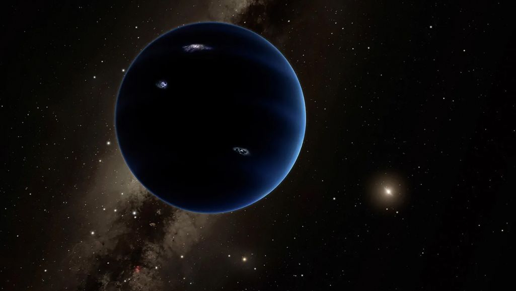 Wizualizacja krążącej w kosmosie hipotetycznej dziewiątej planety Układu Słonecznego. Fot. Caltech/R. Hurt/IPAC/NASA
