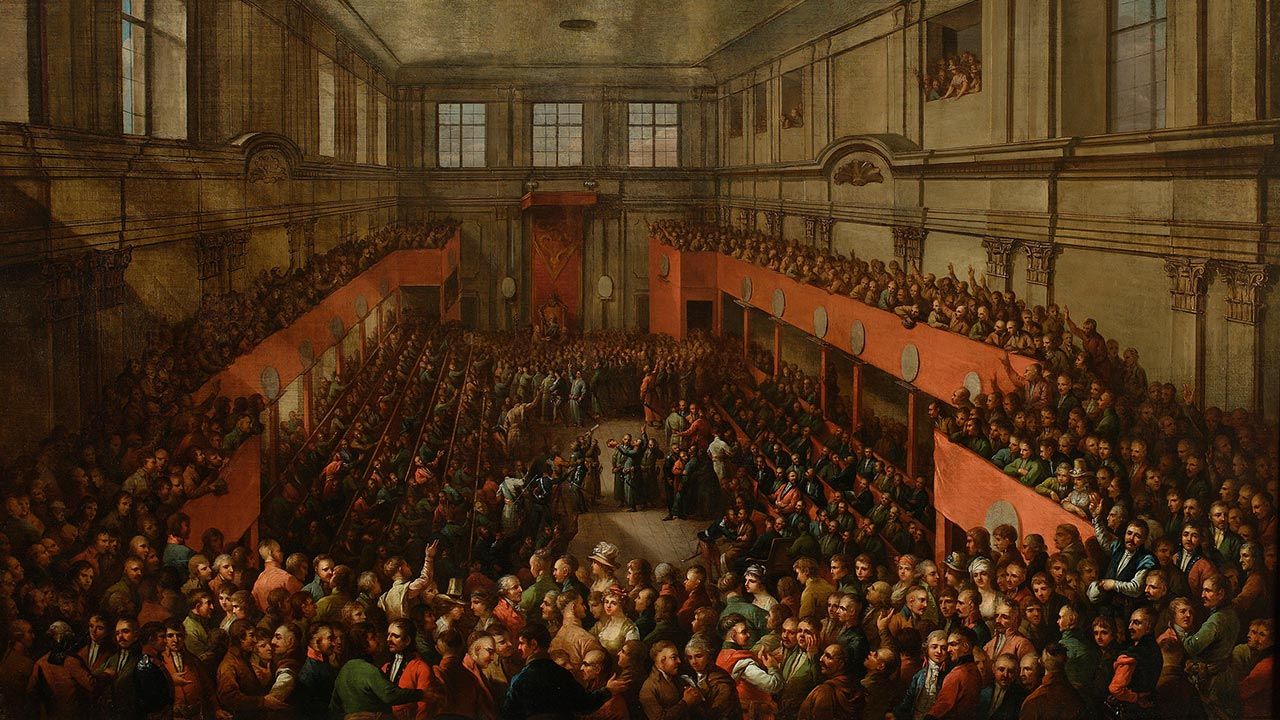 230 lat temu Polacy witali uchwałę Sejmu Wielkiego ustanawiającą Konstytucję (fot. Muzeum Narodowe) 230 lat temu Polacy witali uchwałę Sejmu Wielkiego ustanawiającą Konstytucję (fot. Muzeum Narodowe)