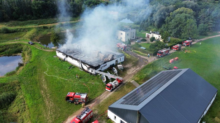 Dąbrówka Kościelna, powiat gnieźnieński, pożar hali