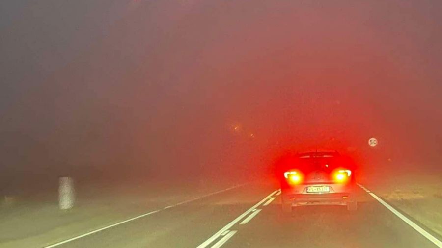Gęsta mgła w całej Polsce. Trasa Kalisz - Poznań przez Pyzdry, Miłosław (fot. Natalia Jankowska)