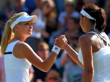 Radwańska w wersji blond i Keys po ich meczu na Wimbledonie w 2013 roku