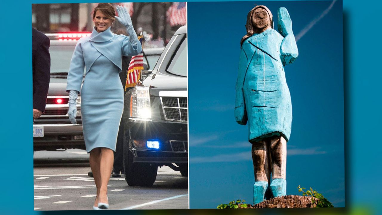 Rzeźbę przedstawiającą Melanię Trump wykonano przy użyciu piły łańcuchowej (fot. TT/New York Post) Rzeźbę przedstawiającą Melanię Trump wykonano przy użyciu piły łańcuchowej (fot. TT/New York Post)