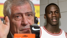 Fernando Santos i Michael Jordan (fot. PAP/Getty)