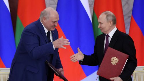  Аляксандр Лукашэнка і Уладзімір Пуцін. Фота: Contributor / Getty Images