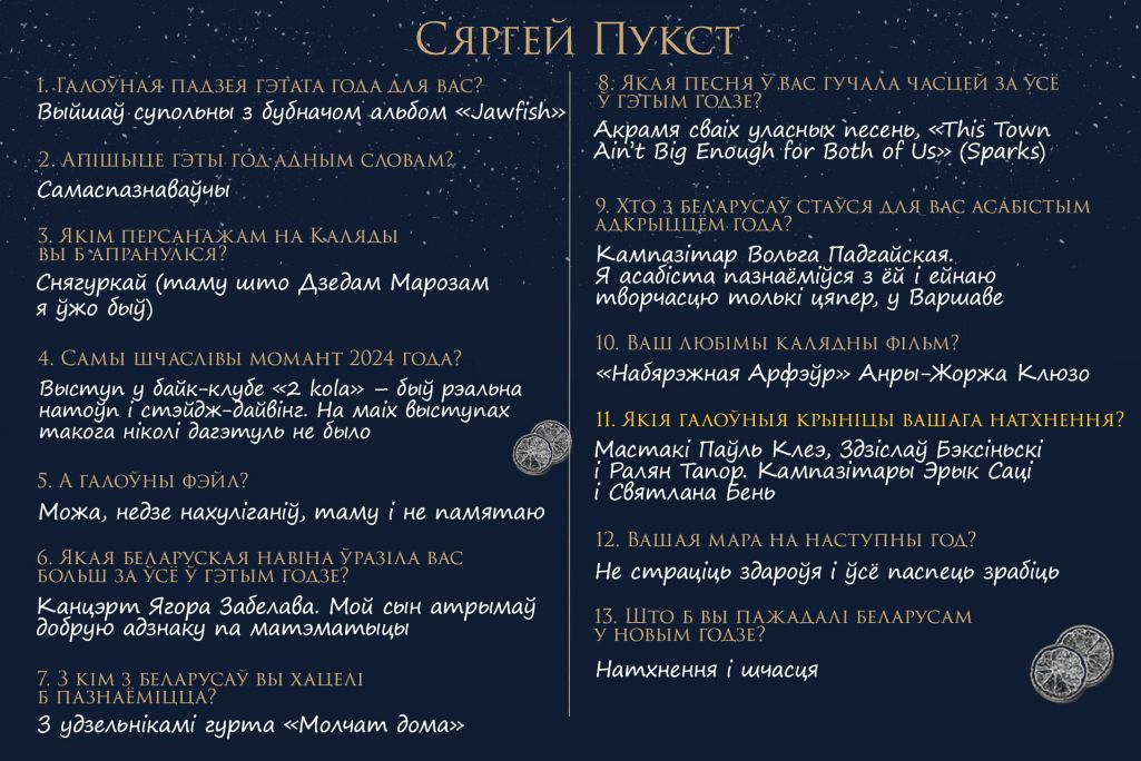 Анкета Сяргея Пукста для адвэнт-календара