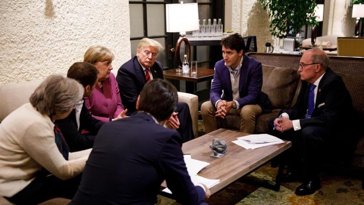 Prezydent USA wycofał poparcie dla deklaracji członków G7 (fot. Adam Scotti/Prime Minister's Office/Handout via REUTERS) Prezydent USA wycofał poparcie dla deklaracji członków G7 (fot. Adam Scotti/Prime Minister's Office/Handout via REUTERS)