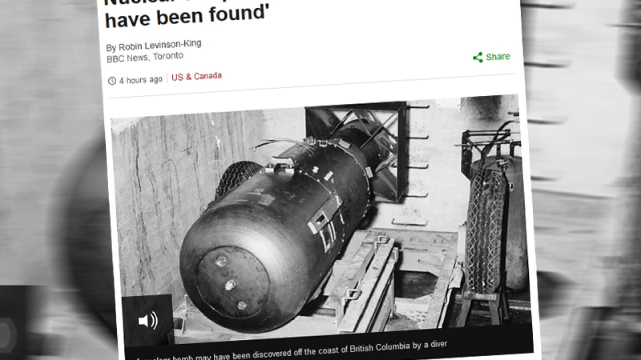 Bomba zaginęła w 1950 roku (fot. bbc.com) Bomba zaginęła w 1950 roku (fot. bbc.com)