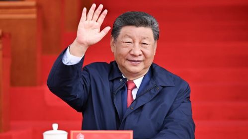 Председатель КНР Си Цзиньпин на собрании по случаю 60-летия образования Тибетского автономного района, созданного после аннексии Китаем независимого Тибета