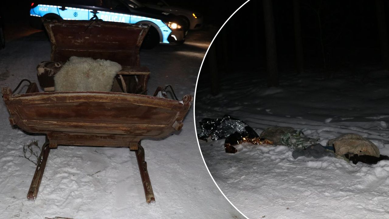 Wypadek podczas kuligu. Kierowca zostawił ludzi na poboczu i uciekł