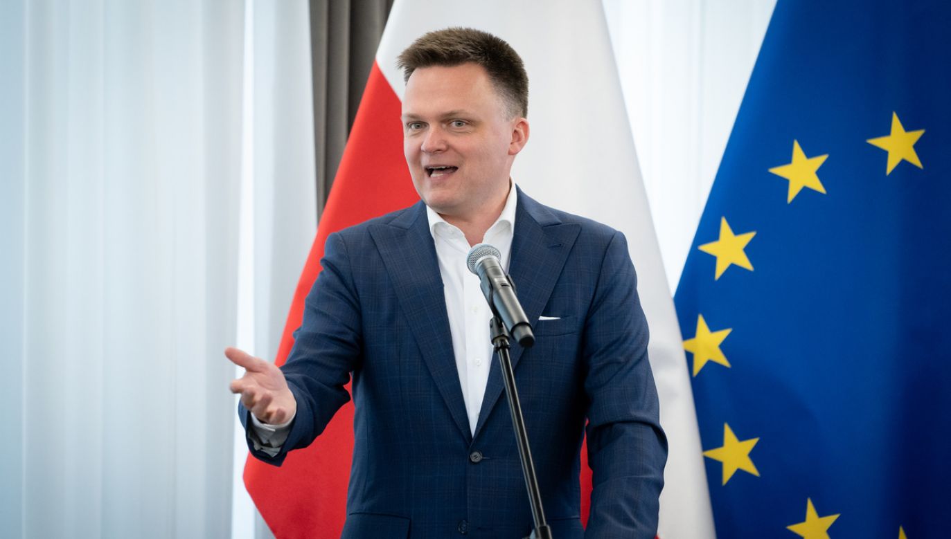 Szymon Hołownia z partii Polska 2050 (fot. Mateusz Wlodarczyk/NurPhoto via Getty Images)