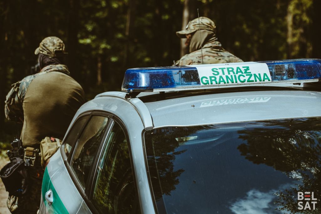 Вайскоўцы Польскай памежнай аховы каля мяжы Польшчы і Беларусі. Вёска Белавежа, Польшча. 18 чэрвеня 2024 года. (Фота: Белсат)