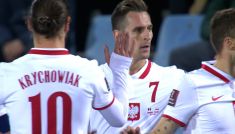Arkadiusz Milik po strzelonym golu (fot. TVP)