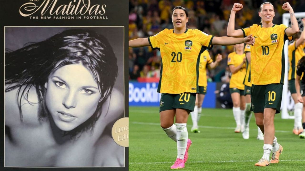 Okładka kalendarza z 1999 roku / radość reprezentantek Australii z gola podczas mundialu (fot. Getty Images)