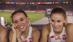 Alicja Wrona-Kutrzepa, Marika Popowicz-Drapała, Patrycja Wyciszkiewicz-Zawadzka i Natalia Kaczmarek awansowały do finału sztafety 4x400 m (fot. TVP SPORT)
