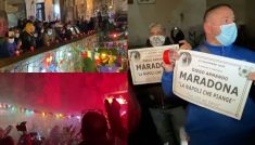 Pożegnanie Maradony w Neapolu (fot. TVP)