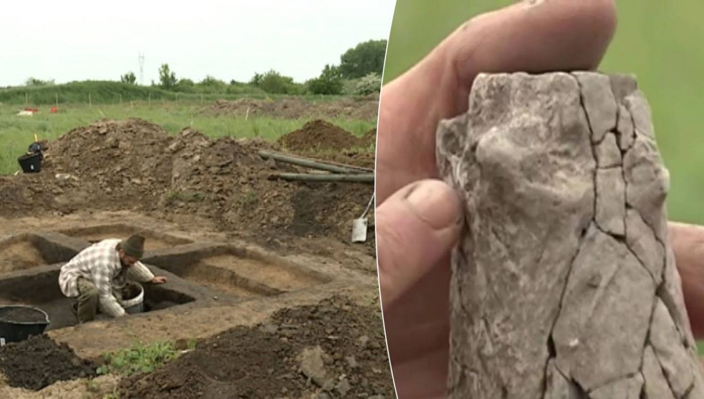 Nowe znaleziska w osadzie sprzed 7 tys. lat (fot. TVP3 Szczecin)