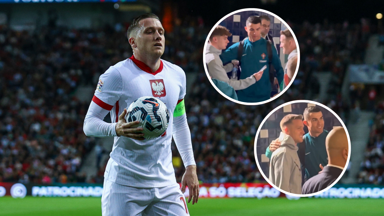Piotr Zieliński zrobił zdjęcie z Cristiano Ronaldo (fot. Getty/Meczyki)